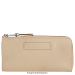 бежово Жени 3d портфейл с цип наоколо кожени изделия Longchamp 6084PZ621