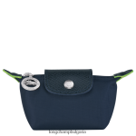 военноморски флот Жени le pliage зелена кесия за монети кожени изделия Longchamp 6084PZ510