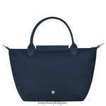 военноморски флот Жени le pliage зелена чанта чанти Longchamp 6084PZ190 - Image 4