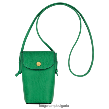 зелено Жени калъф за телефон epure с кожена дантела кожени изделия Longchamp 6084PZ709