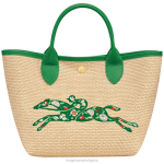 зелено Жени le panier pliage кошница чанта чанти Longchamp 6084PZ61