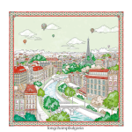 оранжево Жени копринен шал колекция пролет/лято 2023 90 аксесоари Longchamp 6084PZ1044