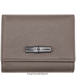 сиво Жени roseau есенциален портфейл кожени изделия Longchamp 6084PZ573
