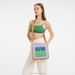 синьо/оранжево Жени le foulonne чанта през рамо с цип чанти Longchamp 6084PZ260 - Image 2