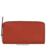 теракота Жени градски портфейл le pliage с цип кожени изделия Longchamp 6084PZ551