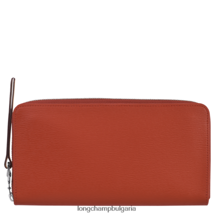 теракота Жени градски портфейл le pliage с цип кожени изделия Longchamp 6084PZ551
