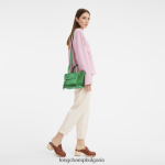 трева/зелена светлина Жени чанта за пощенска кутия чанти Longchamp 6084PZ160 - Image 2