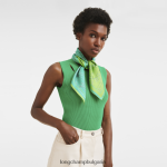 тюркоаз Жени копринен шал колекция пролет/лято 2023 70 аксесоари Longchamp 6084PZ1032 - Image 2