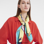 тюркоаз Жени копринен шал колекция пролет/лято 2023 90 аксесоари Longchamp 6084PZ1048 - Image 2