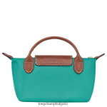 тюркоаз Жени le pliage оригинална торбичка с дръжка кожени изделия Longchamp 6084PZ666 - Image 4