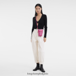 фуксия Жени калъф за телефон epure с кожена дантела кожени изделия Longchamp 6084PZ710 - Image 2
