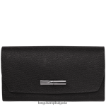 черен Жени портфейл roseau continental кожени изделия Longchamp 6084PZ587