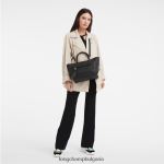 черен Жени чанта за пощенска кутия чанти Longchamp 6084PZ167 - Image 2