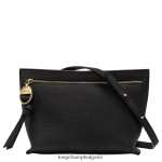 черен Жени чанта през рамо за пощенска кутия чанти Longchamp 6084PZ306