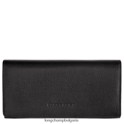 черен Жени le foulonne континентален портфейл кожени изделия Longchamp 6084PZ609