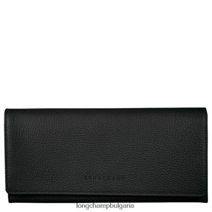 черен Жени le foulonne континентален портфейл кожени изделия Longchamp 6084PZ602