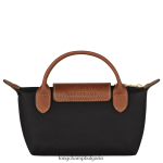 черен Жени le pliage оригинална торбичка с дръжка кожени изделия Longchamp 6084PZ662 - Image 4