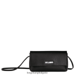 черен Жени Roseau есенциален съединител кожени изделия Longchamp 6084PZ9