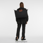 черен мъже пътна чанта / раница чанти Longchamp X D'heygere 6084PZ832 - Image 8