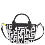 Черно бяла Жени le pliage lgp чанта чанти Longchamp 6084PZ89 - Image 4