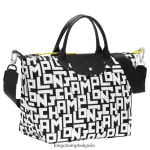 Черно бяла Жени le pliage lgp чанта чанти Longchamp 6084PZ91 - Image 3