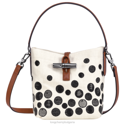 Черно бяла Жени Roseau Essential Bucket bag чанти Longchamp 6084PZ256