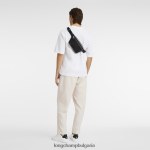 Черно бяла мъже le foulonne чанта за колан чанти Longchamp 6084PZ460 - Image 2